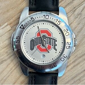 Ohio State Buckeyes Men's Watch by Suntime Stainless Case OSU Motif Dial Date